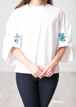 Load image into Gallery viewer, Eva White Embellished Top - The Walk in Wardrobe