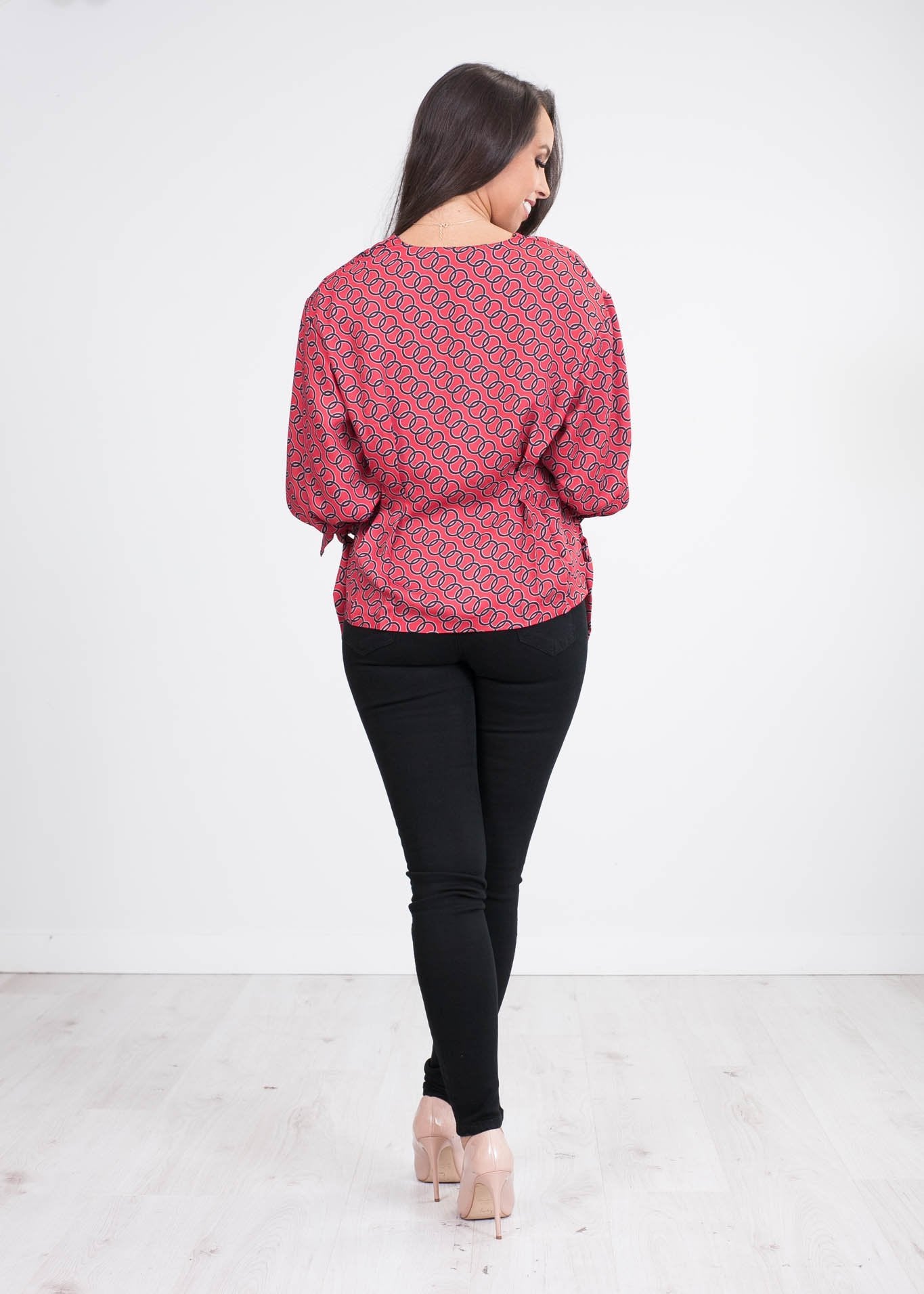 Faye Red Printed Blouse - The Walk in Wardrobe