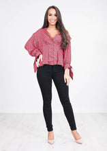 Load image into Gallery viewer, Faye Red Printed Blouse - The Walk in Wardrobe