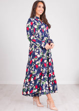 Load image into Gallery viewer, FiFi Navy Floral Midi Dress - The Walk in Wardrobe