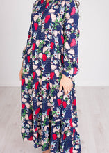 Load image into Gallery viewer, FiFi Navy Floral Midi Dress - The Walk in Wardrobe