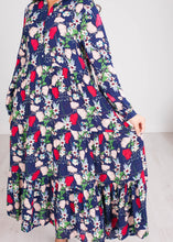 Load image into Gallery viewer, FiFi Navy Floral Midi Dress - The Walk in Wardrobe