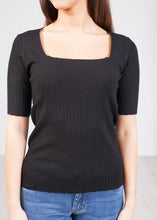 Load image into Gallery viewer, Frankie Black Ribbed Top - The Walk in Wardrobe
