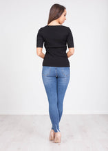 Load image into Gallery viewer, Frankie Black Ribbed Top - The Walk in Wardrobe