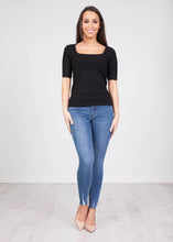 Load image into Gallery viewer, Frankie Black Ribbed Top - The Walk in Wardrobe