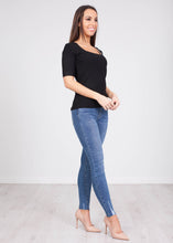Load image into Gallery viewer, Frankie Black Ribbed Top - The Walk in Wardrobe