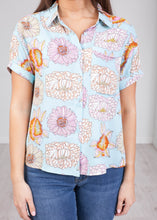 Load image into Gallery viewer, Frankie Blue Floral Shirt - The Walk in Wardrobe