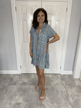 Load image into Gallery viewer, Frankie Blue Floral Shirt Dress - The Walk in Wardrobe