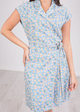 Load image into Gallery viewer, Frankie Blue Floral Wrap Dress - The Walk in Wardrobe