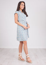 Load image into Gallery viewer, Frankie Blue Floral Wrap Dress - The Walk in Wardrobe