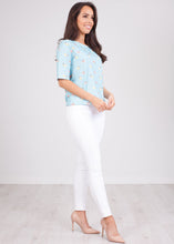 Load image into Gallery viewer, Frankie Blue Printed T-Shirt - The Walk in Wardrobe