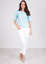 Load image into Gallery viewer, Frankie Blue Printed T-Shirt - The Walk in Wardrobe