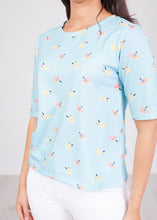 Load image into Gallery viewer, Frankie Blue Printed T-Shirt - The Walk in Wardrobe