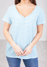 Load image into Gallery viewer, Frankie Blue Stripe T-Shirt - The Walk in Wardrobe