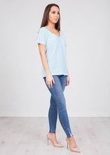Load image into Gallery viewer, Frankie Blue Stripe T-Shirt - The Walk in Wardrobe