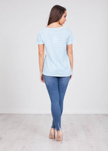 Load image into Gallery viewer, Frankie Blue Stripe T-Shirt - The Walk in Wardrobe
