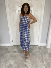 Load image into Gallery viewer, Frankie Blue &amp; White Midi Dress - The Walk in Wardrobe