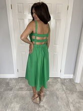 Load image into Gallery viewer, Frankie Green Cut Out Midi - The Walk in Wardrobe