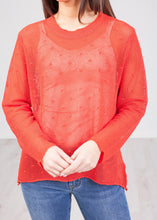 Load image into Gallery viewer, Frankie Red Knit Top - The Walk in Wardrobe