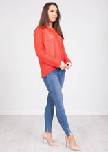 Load image into Gallery viewer, Frankie Red Knit Top - The Walk in Wardrobe
