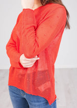 Load image into Gallery viewer, Frankie Red Knit Top - The Walk in Wardrobe