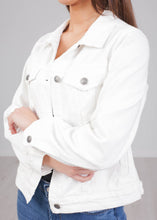 Load image into Gallery viewer, Frankie White Denim Jacket - The Walk in Wardrobe