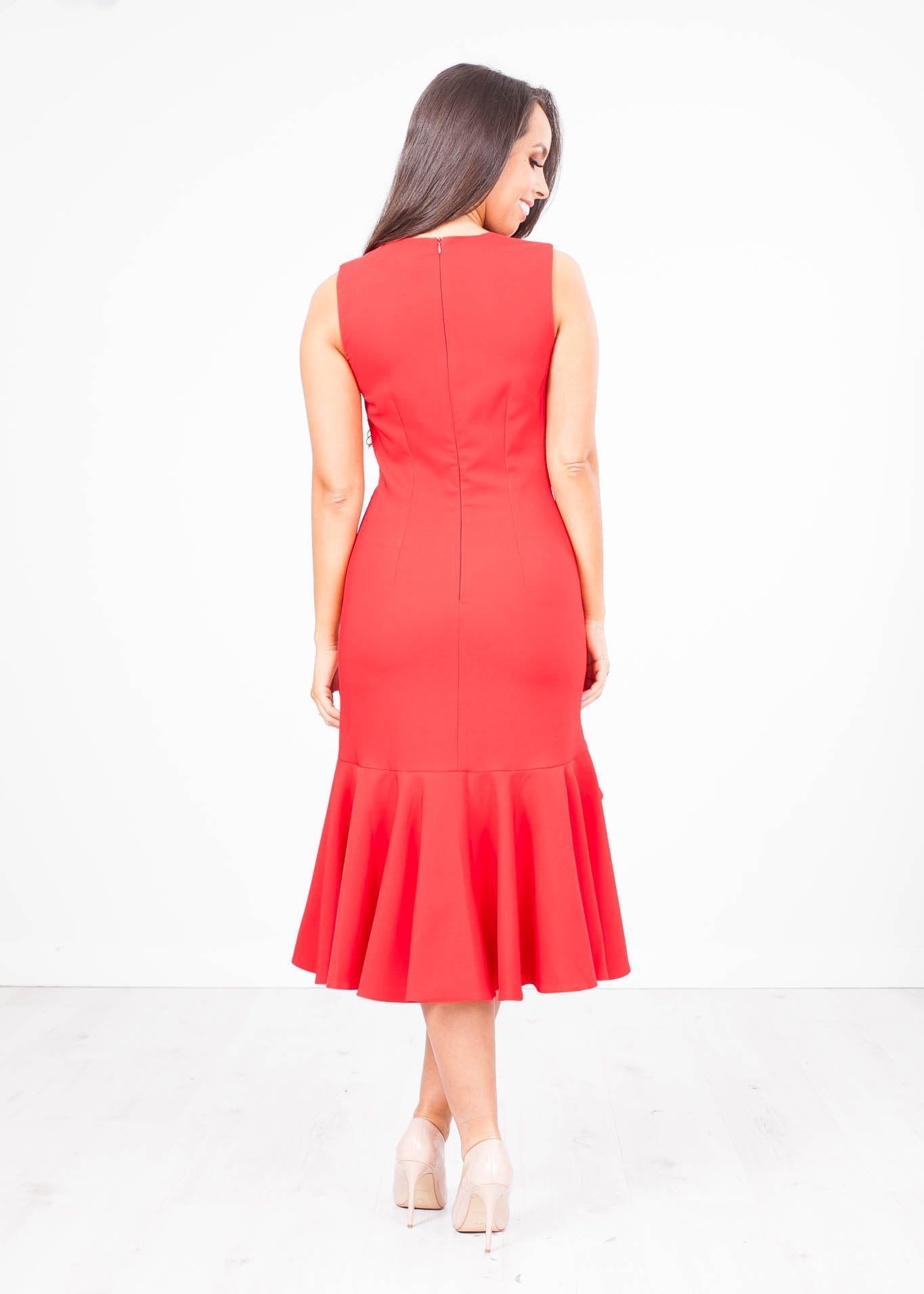 Georgia Drop Hem Peplum Dress - The Walk in Wardrobe