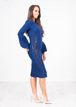 Load image into Gallery viewer, Georgia Navy Puff Sleeve Dress - The Walk in Wardrobe