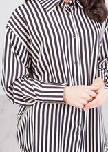 Load image into Gallery viewer, Gia Black &amp; Cream Stripe Shirt - The Walk in Wardrobe