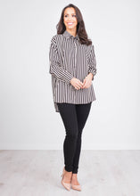 Load image into Gallery viewer, Gia Black &amp; Cream Stripe Shirt - The Walk in Wardrobe