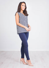 Load image into Gallery viewer, Gia Navy Pattern Top - The Walk in Wardrobe