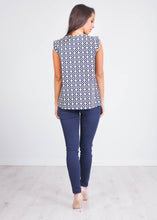 Load image into Gallery viewer, Gia Navy Pattern Top - The Walk in Wardrobe