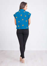 Load image into Gallery viewer, Gia Turquoise Pineapple Top - The Walk in Wardrobe