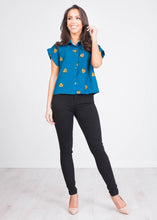 Load image into Gallery viewer, Gia Turquoise Pineapple Top - The Walk in Wardrobe