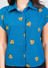 Load image into Gallery viewer, Gia Turquoise Pineapple Top - The Walk in Wardrobe