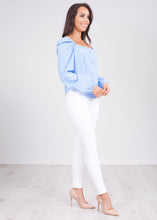 Load image into Gallery viewer, Heidi Blue Bardot Top - The Walk in Wardrobe