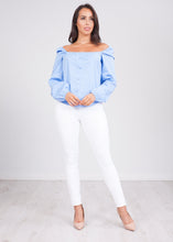 Load image into Gallery viewer, Heidi Blue Bardot Top - The Walk in Wardrobe