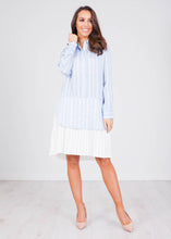 Load image into Gallery viewer, Jasmine Blue Pleated Dress - The Walk in Wardrobe