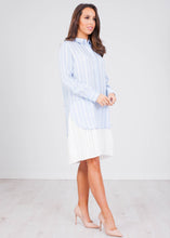 Load image into Gallery viewer, Jasmine Blue Pleated Dress - The Walk in Wardrobe