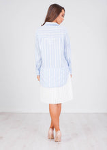 Load image into Gallery viewer, Jasmine Blue Pleated Dress - The Walk in Wardrobe