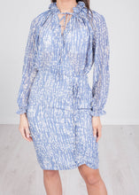 Load image into Gallery viewer, Jasmine Blue Printed Dress - The Walk in Wardrobe