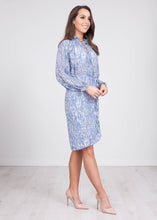 Load image into Gallery viewer, Jasmine Blue Printed Dress - The Walk in Wardrobe