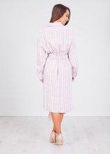 Load image into Gallery viewer, Jasmine Pink Stripe Shirt Dress - The Walk in Wardrobe