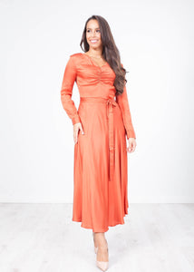Jasmine Rust Midi Dress - The Walk in Wardrobe