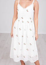 Load image into Gallery viewer, Jasmine White Midi Summer Dress - The Walk in Wardrobe