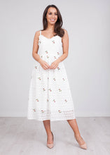 Load image into Gallery viewer, Jasmine White Midi Summer Dress - The Walk in Wardrobe