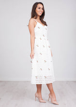Load image into Gallery viewer, Jasmine White Midi Summer Dress - The Walk in Wardrobe