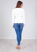 Load image into Gallery viewer, Jasmine White Wrap Top - The Walk in Wardrobe