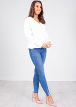 Load image into Gallery viewer, Jasmine White Wrap Top - The Walk in Wardrobe