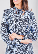 Load image into Gallery viewer, Jasmine Zebra Print Midi Dress - The Walk in Wardrobe